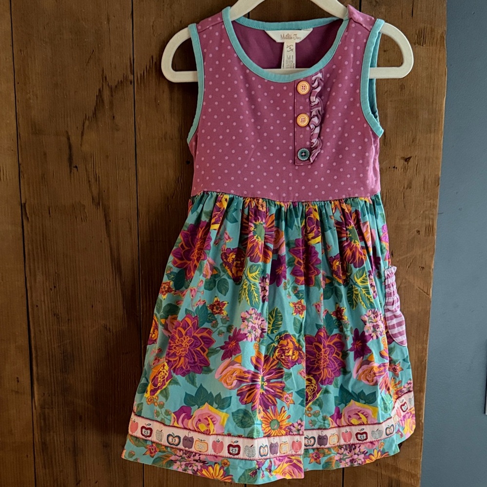 Matilda Jane Pink and Teal Floral Kids Dress